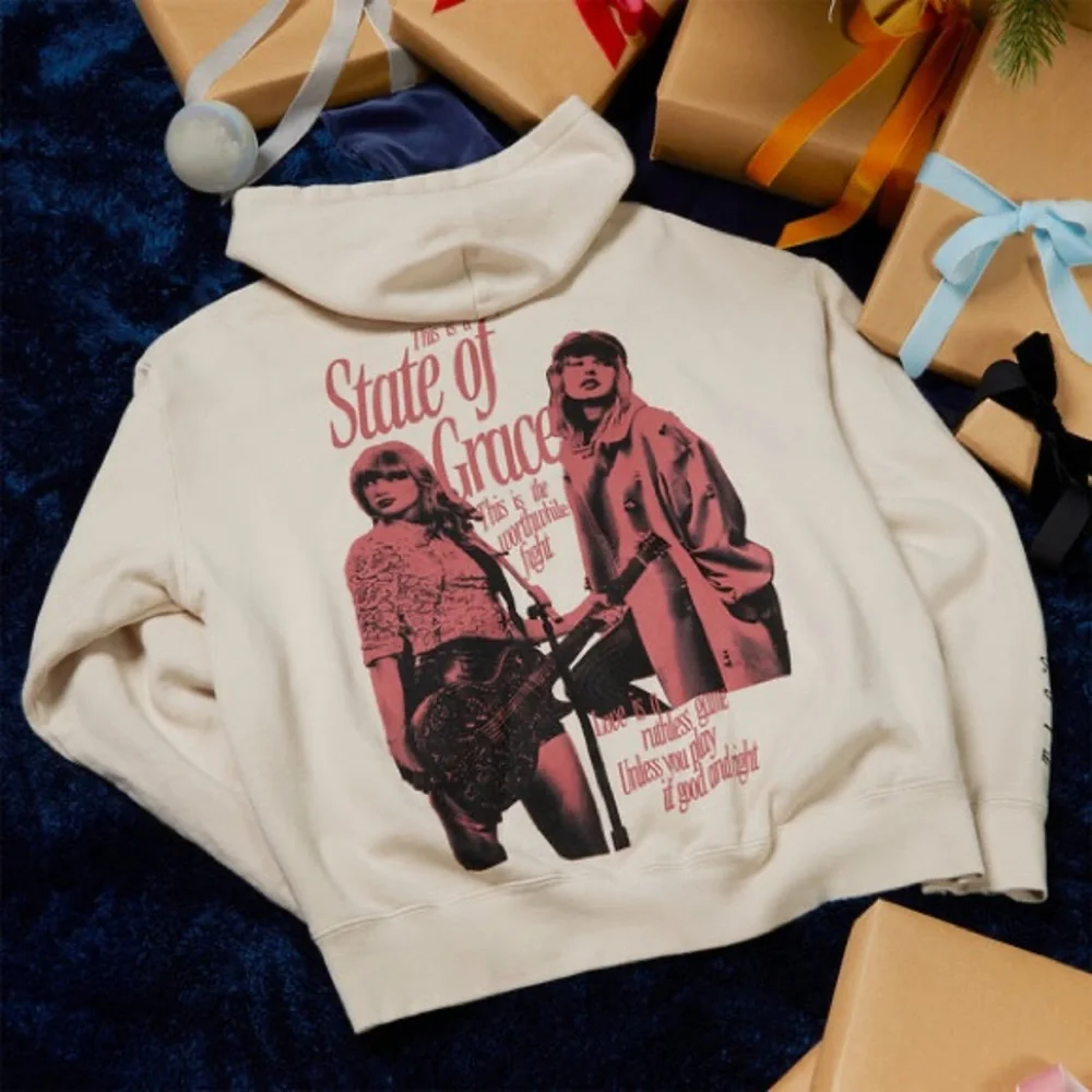 Taylor swift M official merch Cream Graphic Hoodie - Picture 6 of 7